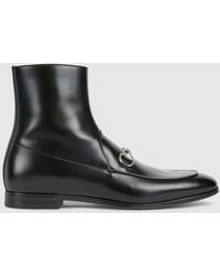 Gucci - Ankle Boot With Horsebit, Leather - Lyst