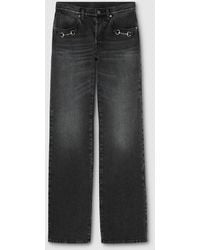 Gucci - Cotton Denim Pants With Horsebit - Lyst