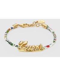 Gucci - Leather Bracelet With Script - Lyst