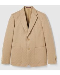 Gucci - Chaqueta Jacquard De Gabardina De Algodón Gg, Talla - Lyst