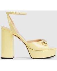Gucci - Horsebit Platform Sandal, Leather - Lyst
