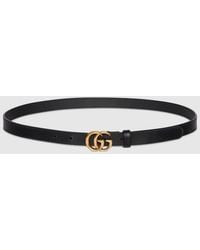 Gucci - Belt Gold Double G Buckle Leather 397660 4cm (GGB1001) - Lyst