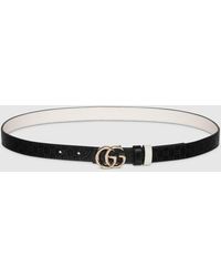Gucci - Reversible Gg Marmont Thin Belt, Size 100 - Lyst