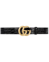 Gucci GG Marmont Leather Belt With Shiny Buckle in Black for Men - Lyst