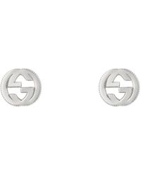 Gucci Women's Silver Interlocking G Sterling Stud Earrings - Metallic