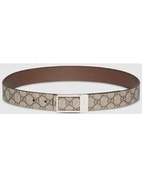 Gucci - Ceinture Réversible Avec Boucle Rectangulaire, Taille 100 - Lyst