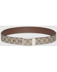 Gucci - Reversible Belt With Rectangular Buckle, Size 100 - Lyst
