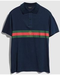 Gucci - Cotton Jersey Polo Shirt With Web - Lyst