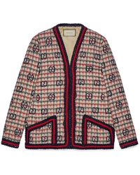 Gucci - GG Check Tweed Jacket - Lyst