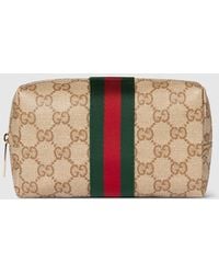 Gucci - Medium Cosmetic Case With Web, Gg Canvas - Lyst