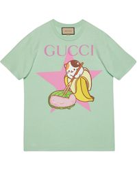 Gucci Cotton 'hollywood' Leopard And Lightning Bolt Print 