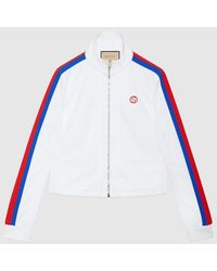 Gucci - Technical Jersey Zip Jacket With Web - Lyst