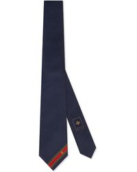 Gucci Silk Tie With Bee Web in Blue for Men - Save 33% | Lyst ...