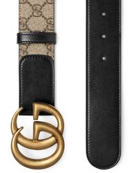 Gucci Leather gg Marmont Belt With Shiny Buckle in Red - Lyst