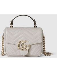 Gucci - Gg Marmont Mini Top Handle Bag, Leather - Lyst