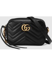 Gucci Mini-Tasche GG Marmont aus Matelassé - Schwarz