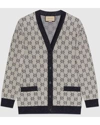 Gucci - GGコットンジャカード カーディガン, ホワイト, ウェア - Lyst