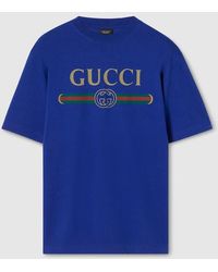 Gucci - Silk Blend Jersey T-Shirt With Print - Lyst