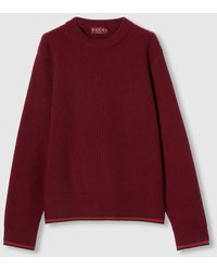 Gucci - Wool Cashmere Rib Knit Sweater - Lyst