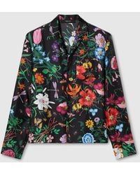 Gucci - Printed Silk Twill Bowling Shirt - Lyst