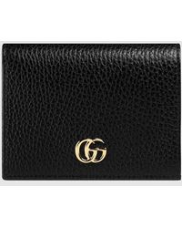 Gucci - 〔GG マーモント〕 レザー カードケース(コイン&紙幣入れ付き), ブラック, Leather - Lyst