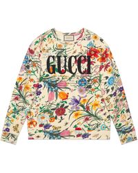 Gucci Sudadera Extragrande con Estampado - Blanco