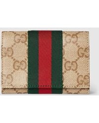 Gucci - Bi-Fold Card Case With Web - Lyst
