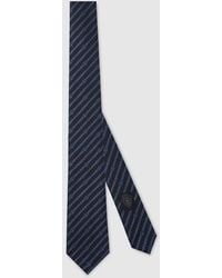 Gucci - Corbata Con Motivo De Cadena Y Gg Entrelazada - Lyst