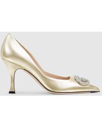 Gucci - Pump With Crystal Interlocking G, .5 Uk - Lyst