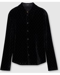 Gucci - Gg Stretch Devoré Velvet Shirt - Lyst