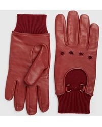 Gucci Handschuhe aus Leder mit Horsebit - Rot