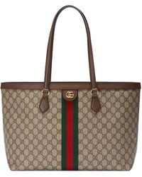 Gucci Cabas Ophidia GG taille moyenne - Marron