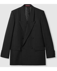 Gucci - テクニカルパナマ ダブルブレスト ジャケット, ブラック, ウェア - Lyst