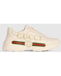 Gucci - Rhyton Sneakers Aus Leder Mit Logoprint - Lyst