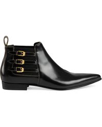 Gucci Leather Ankle Boot - Black