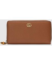 Gucci - Zip Around Wallet With Bamboo - Lyst