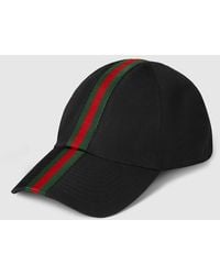 Gucci - Cotton Baseball Hat With Web - Lyst
