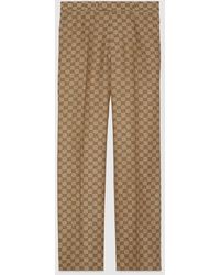 Gucci - Pantalón de Lona de Mezcla de Lino con GG - Lyst