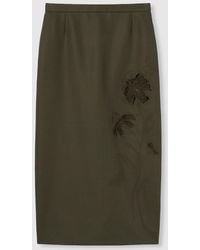 Gucci - Wool Mohair Skirt With Embroidery - Lyst