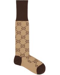 Gucci Socken aus Baumwollmischung mit GG Muster - Natur