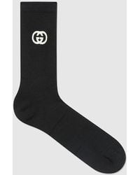 Gucci - Cotton Blend Socks With Interlocking G - Lyst