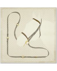 Gucci - Printed Gg Silk Jacquard Carré, Silk - Lyst