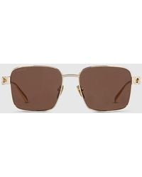 Gucci - Sonnenbrille Mit Eckigem Rahmen - Lyst
