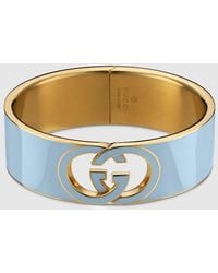 Gucci - Interlocking Armspange Mit Emaille, Grösse - Lyst