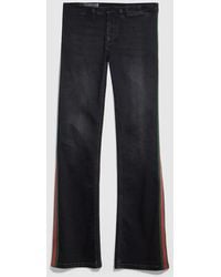 Gucci - Cotton Denim Pants With Web - Lyst