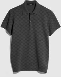 Gucci - Gg Wool Silk Jacquard Polo Shirt - Lyst