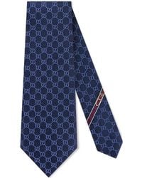 Gucci Krawatte mit GG-Muster - Blau