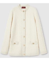 Gucci - Wool Lamé Bouclé Cardigan, Ready-To-Wear - Lyst