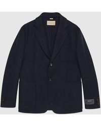 Gucci - Lightweight Wool Jacket With Web Label - Lyst