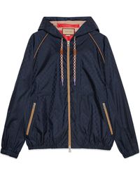 Gucci GG Wallpaper Technical Jersey Jacket in Blue for Men